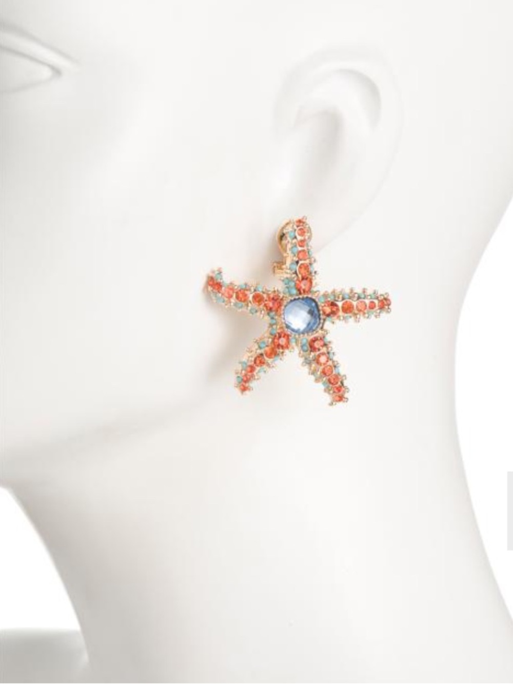 Betsey Johnson Sea Life Crystal Starfish Earrings New